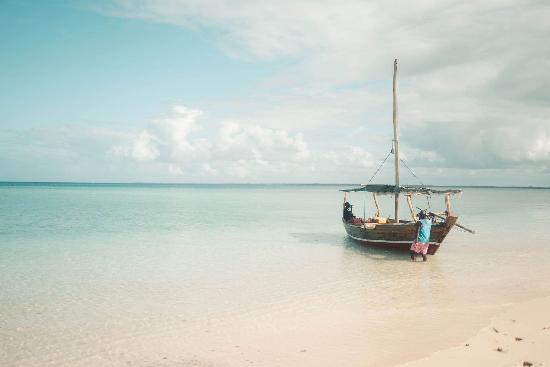 Fishing boat on the shore near Stone Town